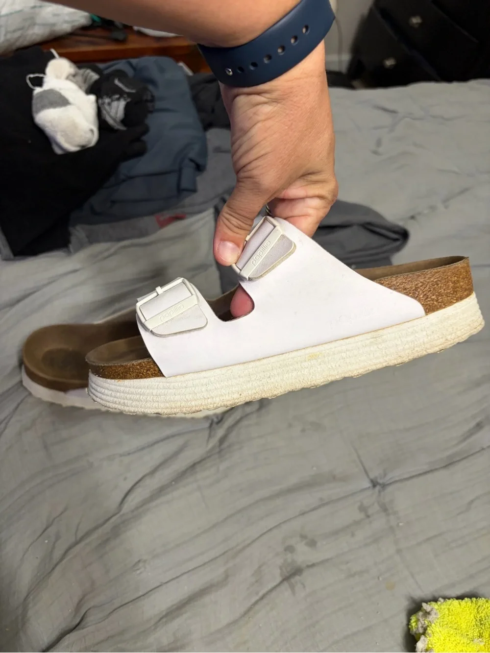 Birkenstock Papillio White Arizona platform sandals size 39/8